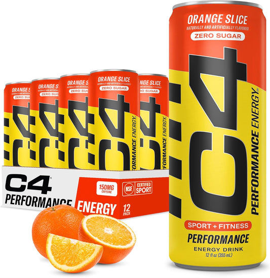 Cellucor C4 Performance Energy Drink: Orange Slice, 12 fl. oz. 12 pack cans