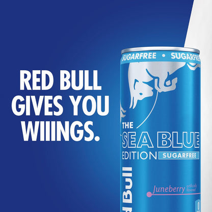 Red Bull: Sea Blue Edition Sugar Free Energy Drink - Juneberry, 12 fl. oz., 4 pack cans