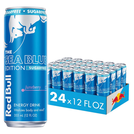 Red Bull: Sea Blue Edition, Sugar Free Juneberry Energy Drink, 12 oz., 24 Pack