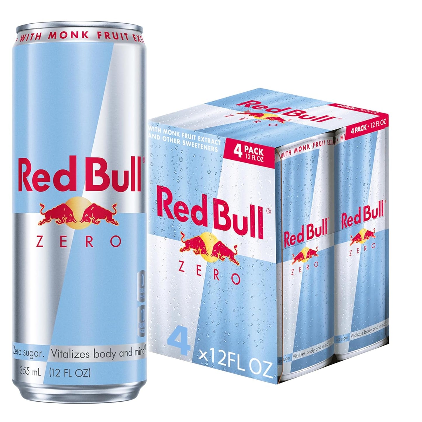 Red Bull: Zero Sugar Free Energy Drink - 12 fl. oz., 4 pack cans