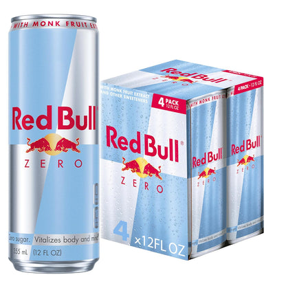 Red Bull: Zero Sugar Free Energy Drink - 12 fl. oz., 4 pack cans