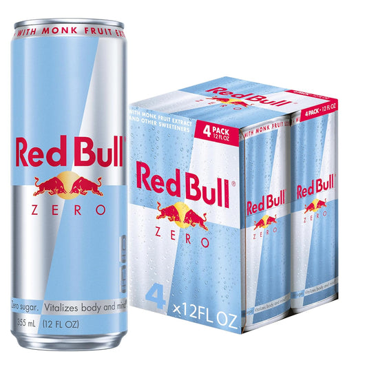 Red Bull: Zero Sugar Free Energy Drink - 12 fl. oz., 4 pack cans