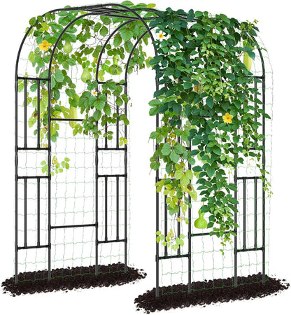 DoCred: Garden Arch Trellis – 87" Adjustable Metal Garden Cover, Green