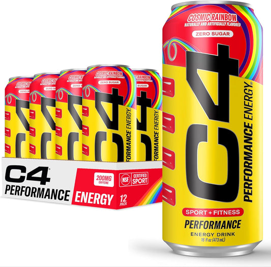Cellucor C4 Performance Energy Drink: Cosmic Rainbow, 12 fl. oz. 12 pack cans