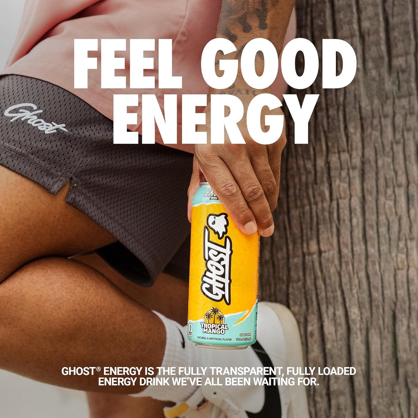 GHOST Energy Drink: Tropical Mango, 16 fl. oz. 12 pack cans