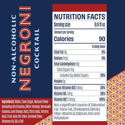 Cocktail: Free Spirits: Negroni - Non-Alcoholic Cocktail, Premium Cocktail Mixer, 4 Pack Cans