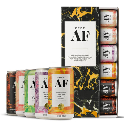 Cocktail: FREE AF: Gin & Tonic - Non Alcoholic Cucumber G&T, Premium Cocktail Mixer, 12 Pack Cans