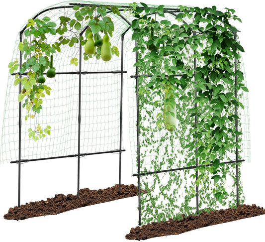 DoCred: Garden Arch Trellis – 87" Adjustable Metal Garden Cover, Green