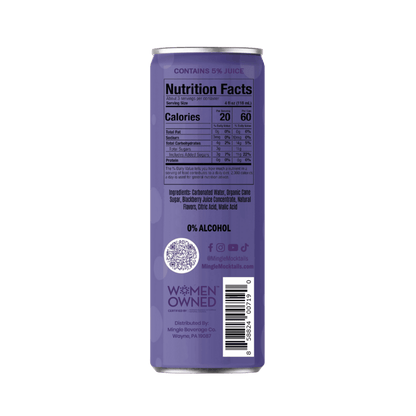 Mingle Mocktails: Blackberry Hibiscus Bellini Non-Alcoholic, 12 oz., 4 Pack