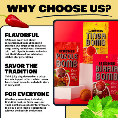 EZ Bombs: Tinga Bomb Seasoning, 1 Bag, 2 Pieces