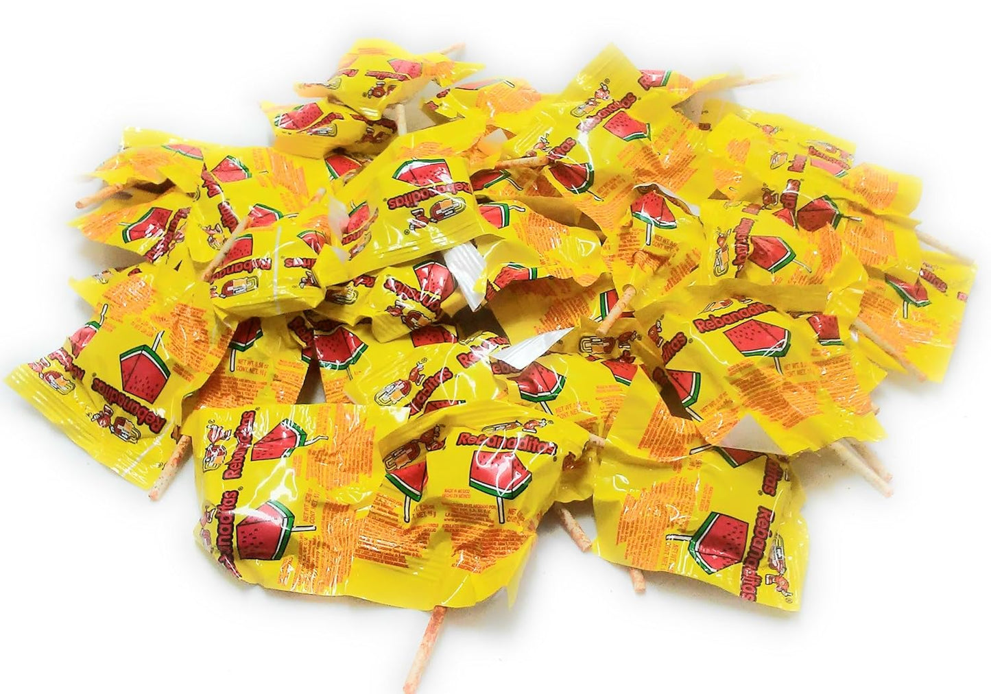 Mexican Candy: Vero Rebanaditas - Chili Covered Watermelon Flavored Lollipops, 40 pack