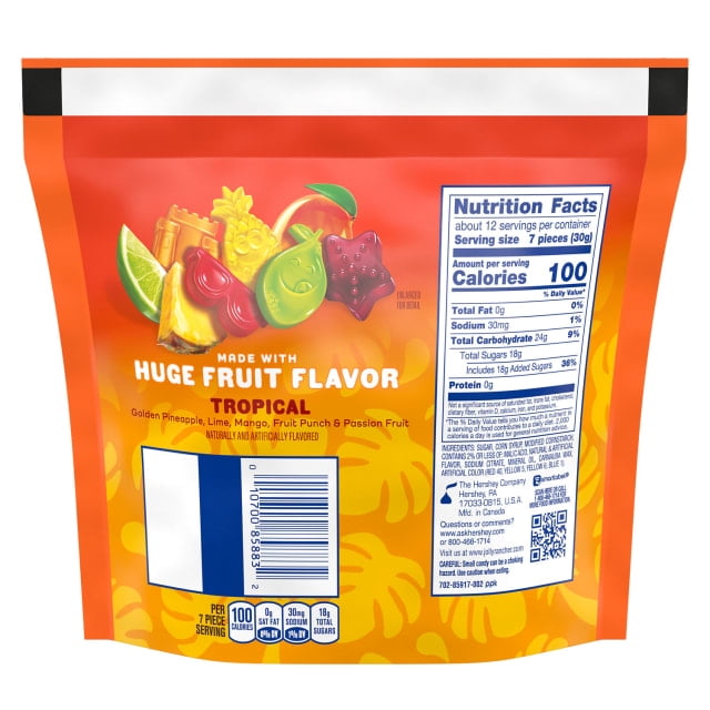 American Candy: JOLLY RANCHER Gummies Tropical Fruit Flavored, 1 Bag