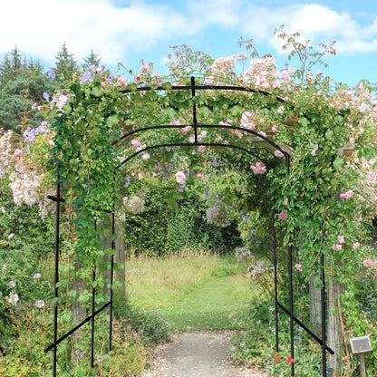 DoCred: Garden Arch Trellis – 87" Adjustable Metal Garden Cover, Green