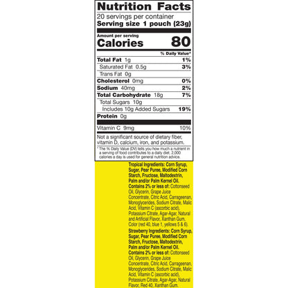 Gushers: Fruit Flavored Snacks, Tropical and Strawberry Flavors, 20 Pack