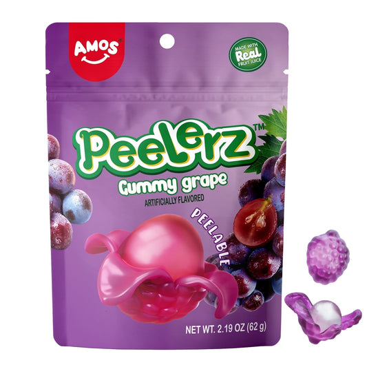 AMOS Peelerz: Grape Gummy Candy, 3 Packs