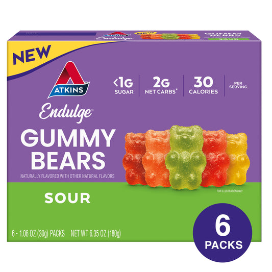 Atkins: Endulge Sour Gummy Bears, 6 Packs