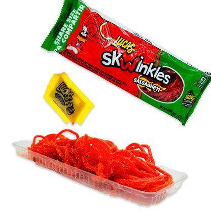 Lucas: Skwinkles Salsagheti Watermelon Flavored Hot Candy Strips, 12 Pack