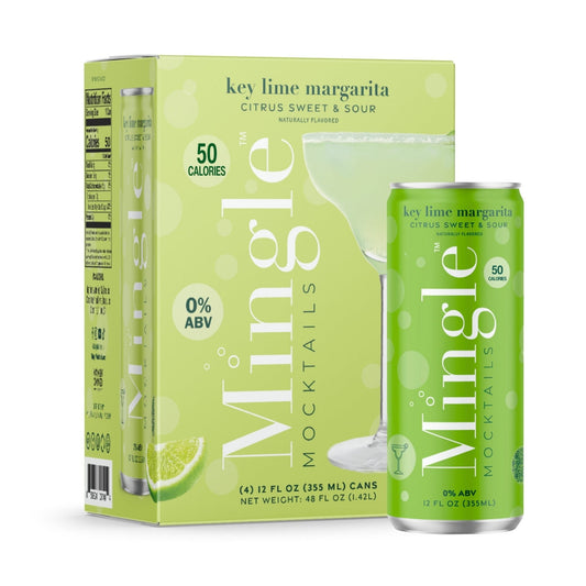 Mingle Mocktails: Key Lime Margarita Non-Alcoholic, 12 oz., 4 Pack