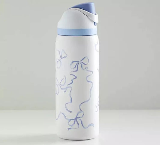 Owala Urban Outfitters: Exclusive Tied and True FreeSip Blue Bow Bottle, 32oz