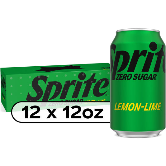 Sprite: Zero Sugar, Lemon Lime Soda Pop, 12 fl. oz., 12 Pack Cans