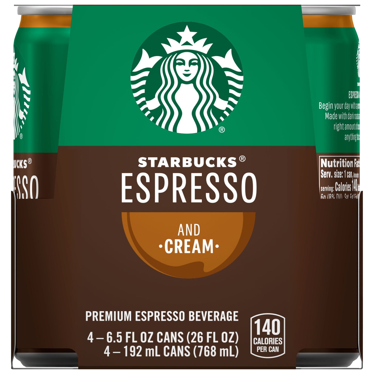 Starbucks: Espresso & Cream Premium Espresso Beverage, 4 Pack Cans