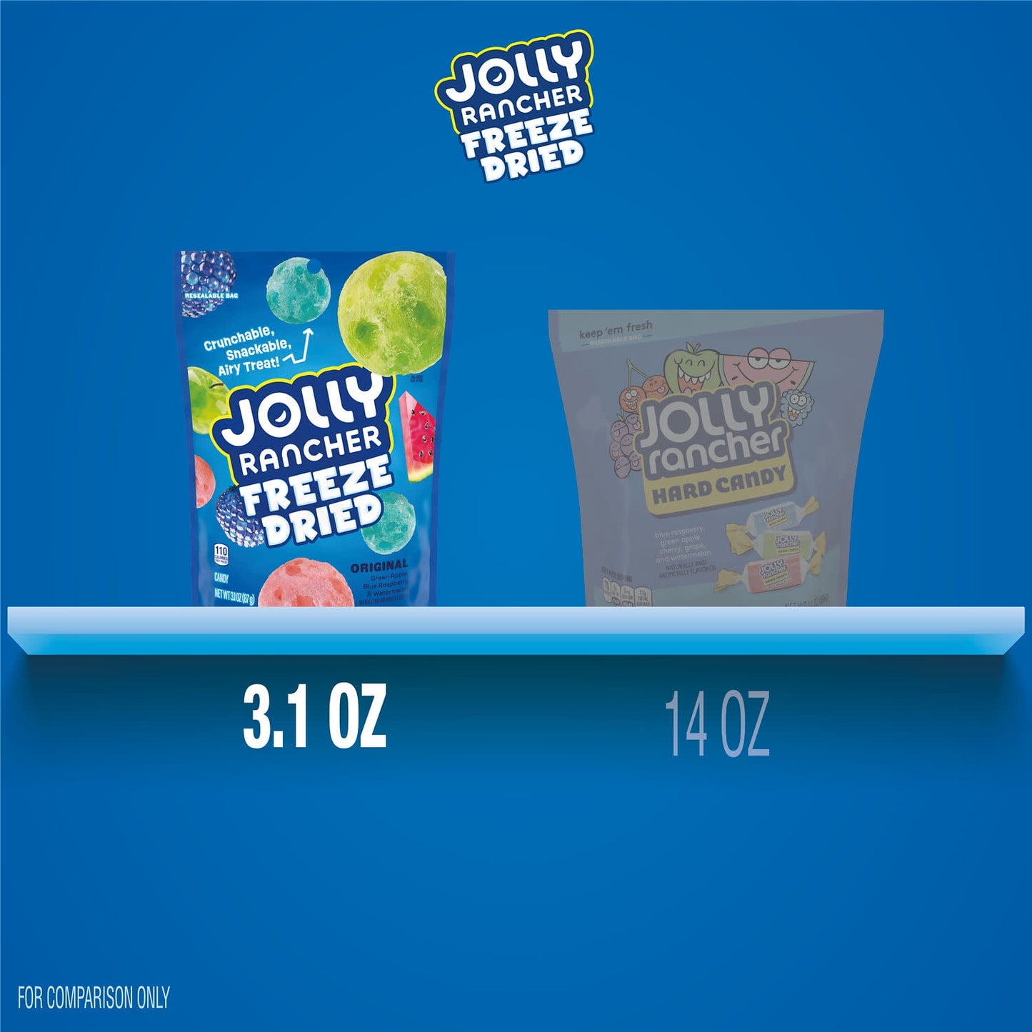 American Candy: Jolly Rancher Freeze Dried, Original Fruit Flavored Candy, 1 Bag