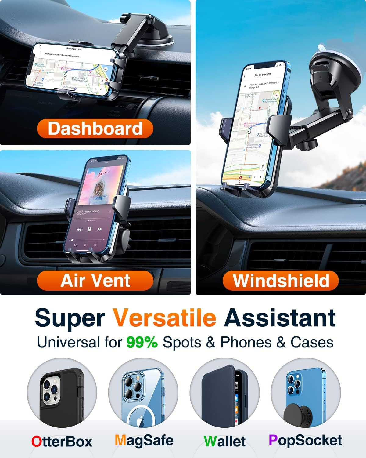 Military-Grade Car Phone Mount – Ultra-Strong Suction & 360° Rotation VANMASS