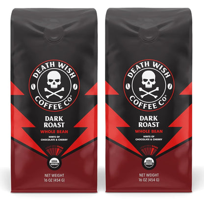 Death Wish Coffee: Dark Roast, Whole Bean, 1 lb.