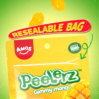Chinese Candy: AMOS Peelerz Gummies Peelable Mango Candy, 8 pack