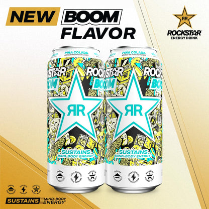 Rockstar Energy Drink: Boom Pina Colada, 16 oz., 12 Pack