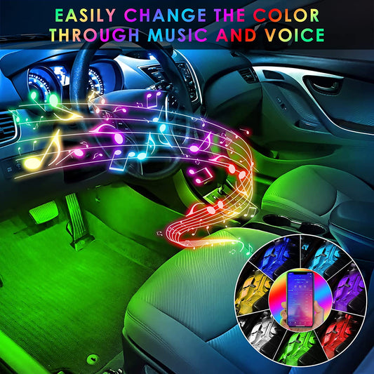 TiokMc: APP Control Car LED Lights - Under Dash Lighting Kit for Cars