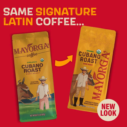 Mayorga: Organic Café Cubano Roast, Whole Bean Coffee, 2 lbs.