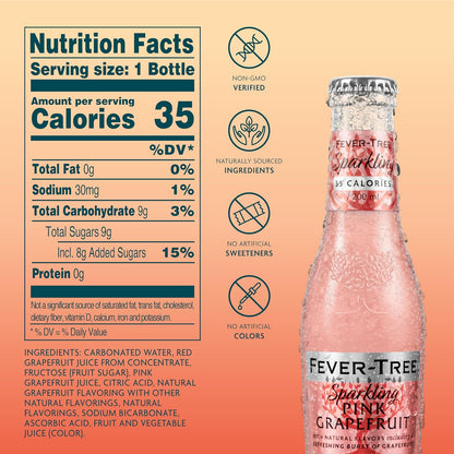 Fever-Tree: Sparkling Pink Grapefruit, 6.8 oz., 24 Pack