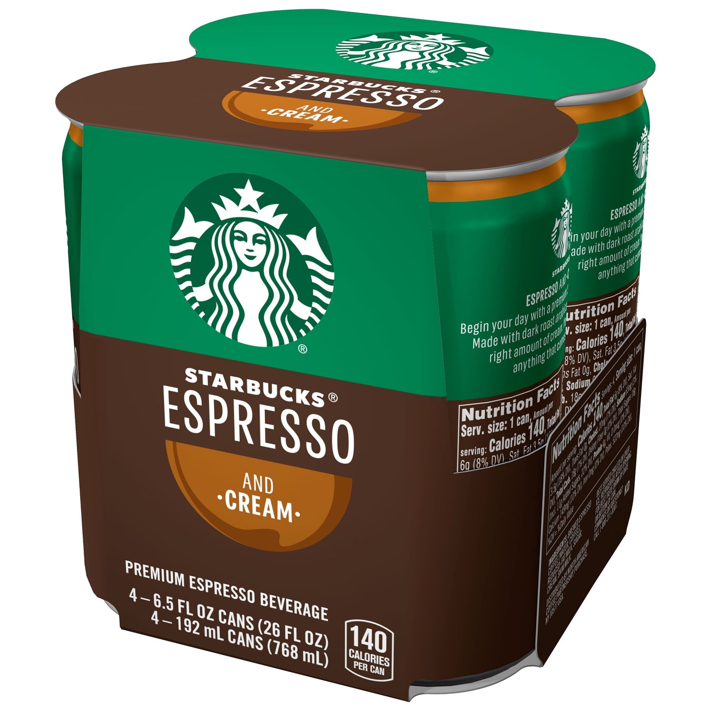 Starbucks: Espresso & Cream Premium Espresso Beverage, 4 Pack Cans