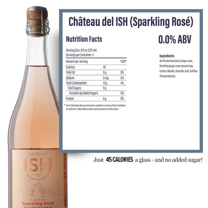 Sparkling Wine: Chateau del ISH: Sparkling Rose, Non-alcoholic Rose Wine, 1 Bottle