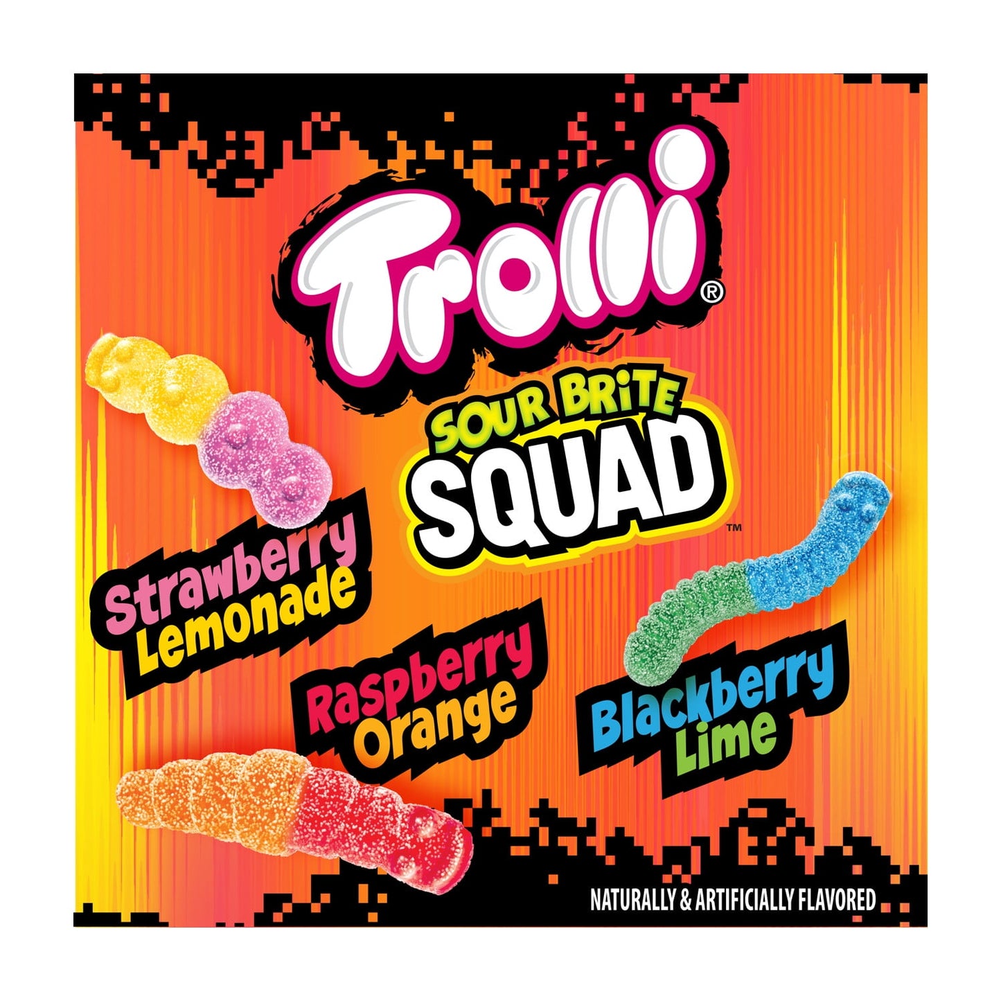 American Candy: Trolli Sour Brite Squad, Gummy Candy, Sour Gummy Worms, 1 Bag