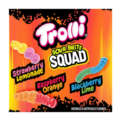 American Candy: Trolli Sour Brite Squad, Gummy Candy, Sour Gummy Worms, 1 Bag