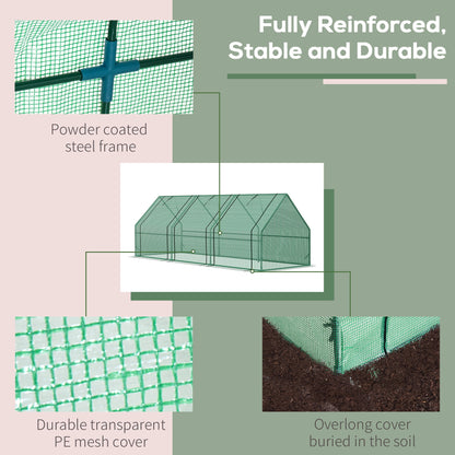 Outsunny: Garden Cover - 9' x 3' x 3' UV Protected Waterproof Greenhouse Cover, Green