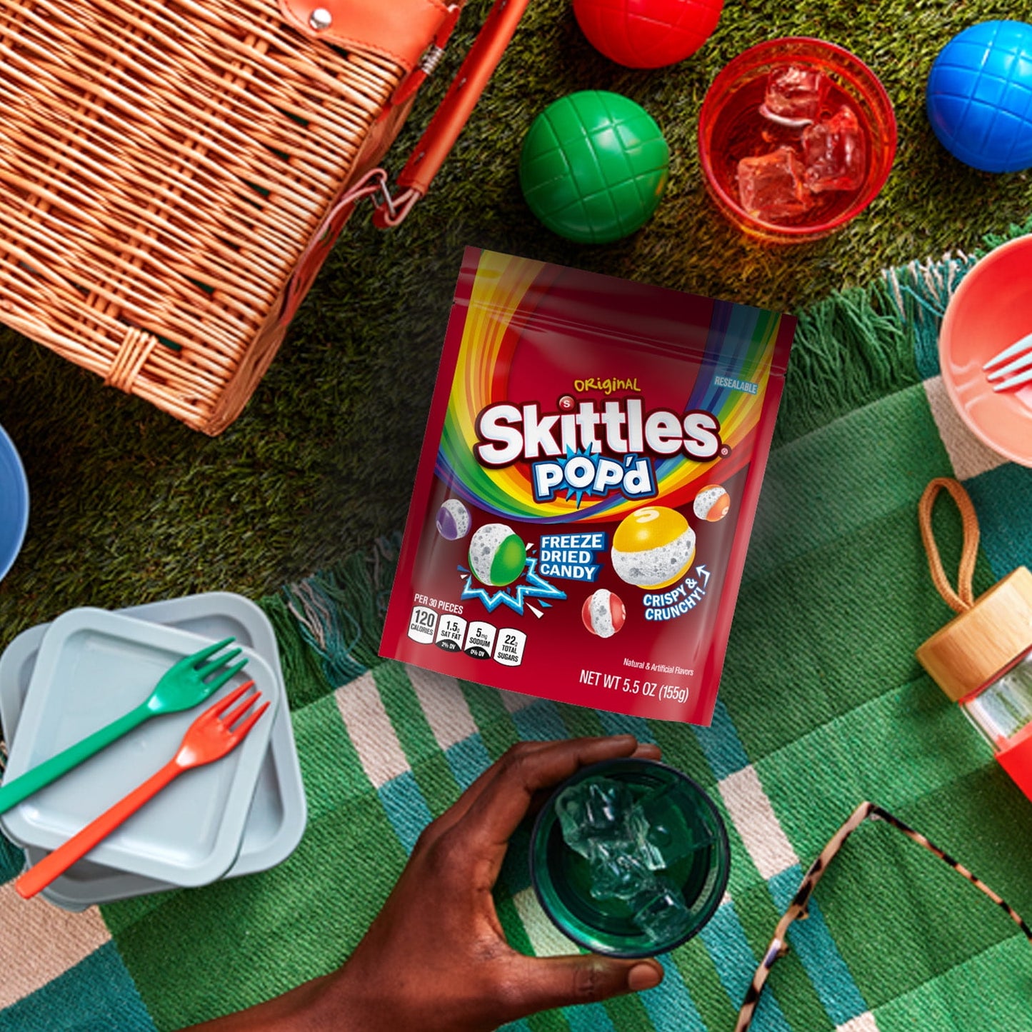 American Candy: SKITTLES POP'D Originals Freeze Dried Candy, 1  Bag