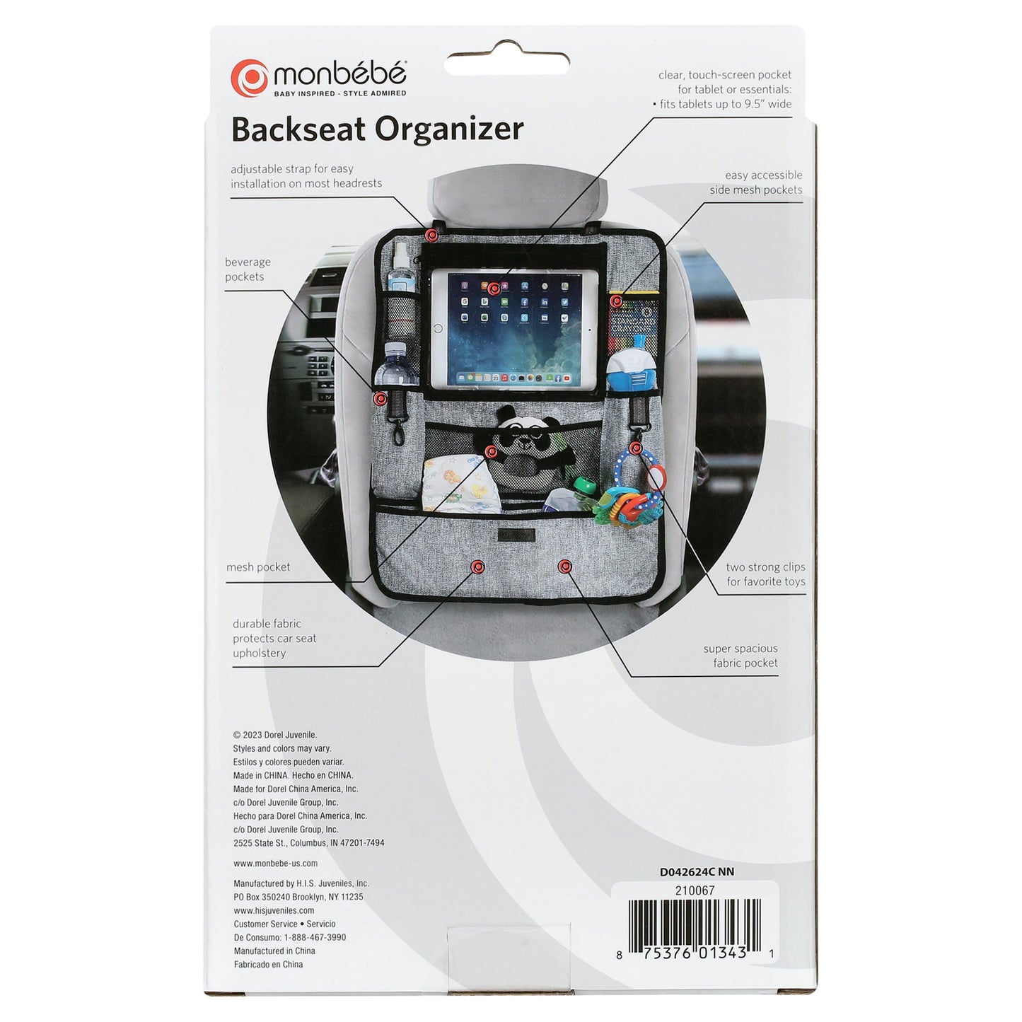 Monbebe: Backseat Car Organizer, Black