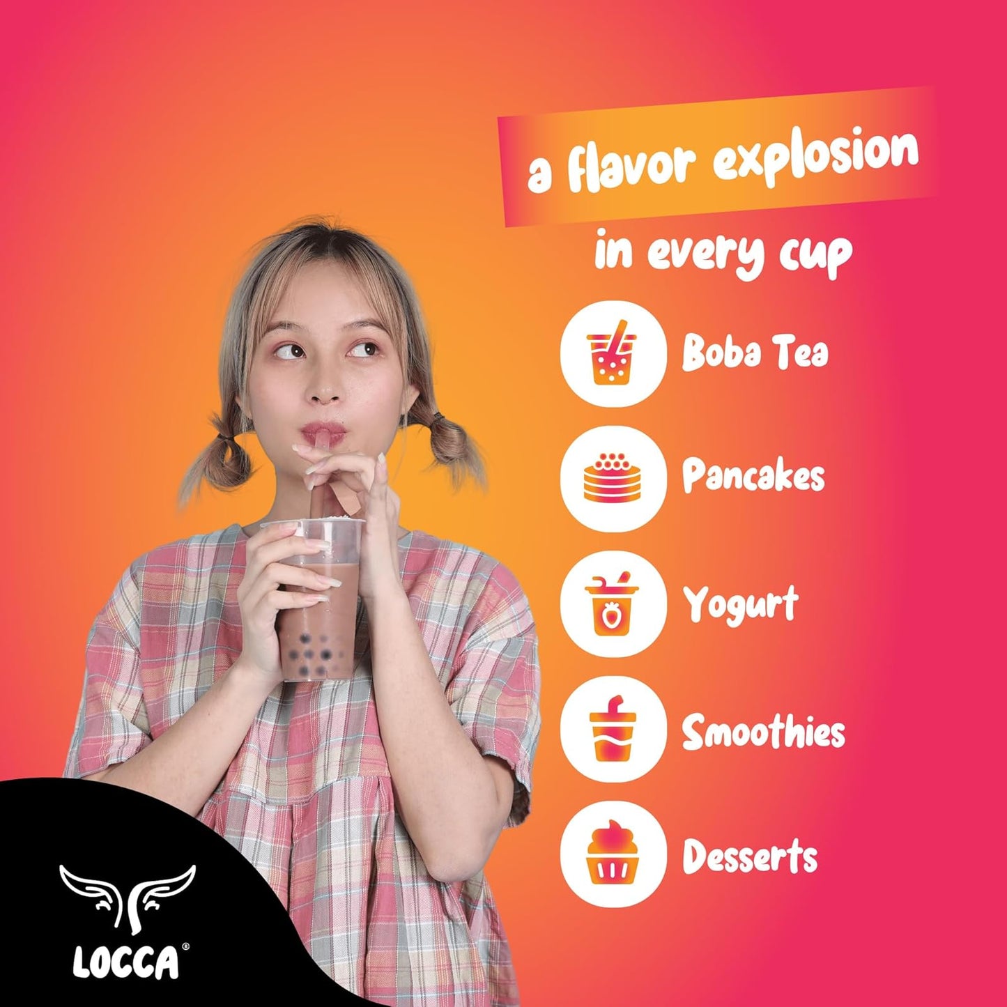 Locca: Lychee Boba Pearls, Premium Popping Fruit Caviar Pearls, 1 Pack