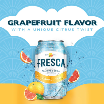Fresca: Grapefruit Citrus Soda Pop, 12 oz., 12 Pack