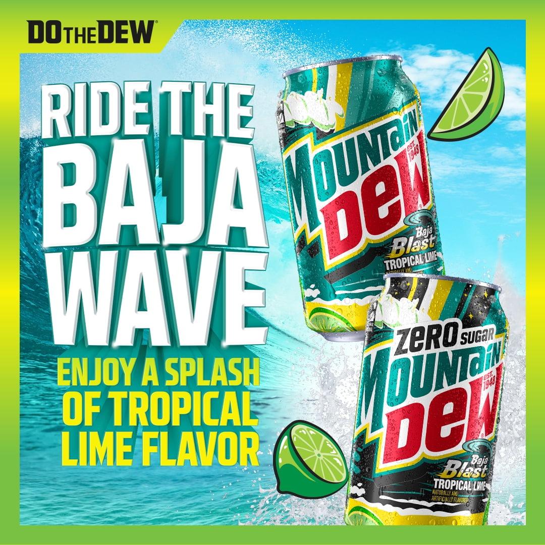 Mountain Dew: Baja Blast Tropical Lime & Citrus, Soda Pop, 12 oz., 12 Pack