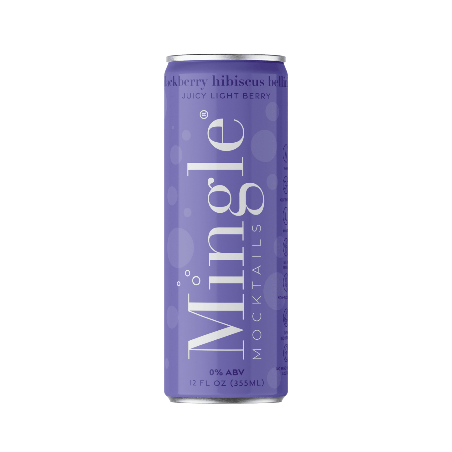 Mingle Mocktails: Blackberry Hibiscus Bellini Non-Alcoholic, 12 oz., 4 Pack