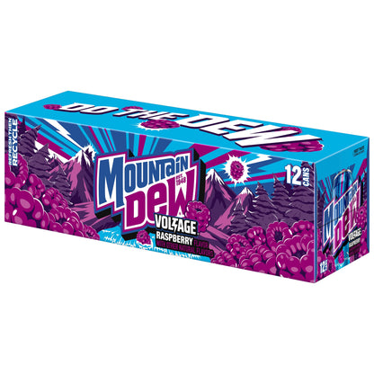 Mountain Dew: Voltage Raspberry Citrus and Ginseng, 12 oz., 12 Pack