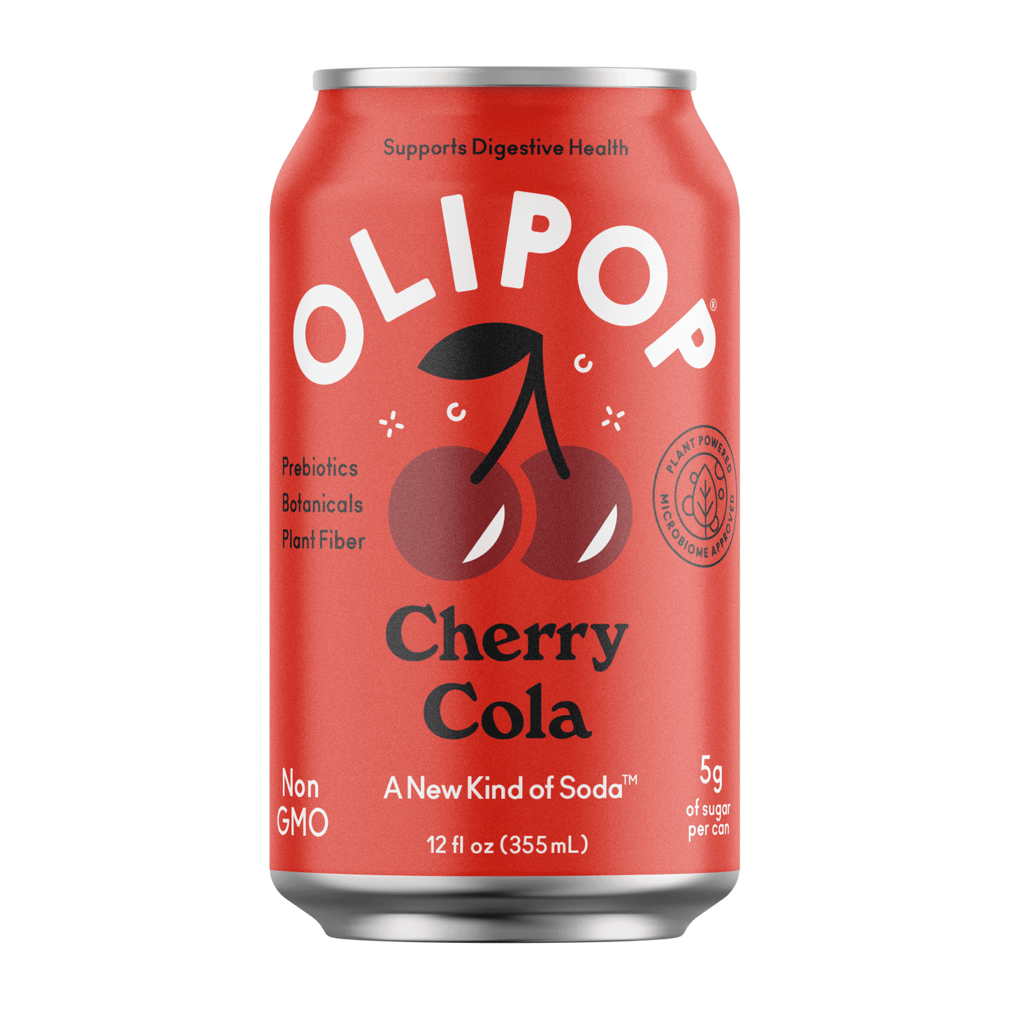 OLIPOP: Cherry Cola Soda, 12 fl oz, 8 Pack Cans