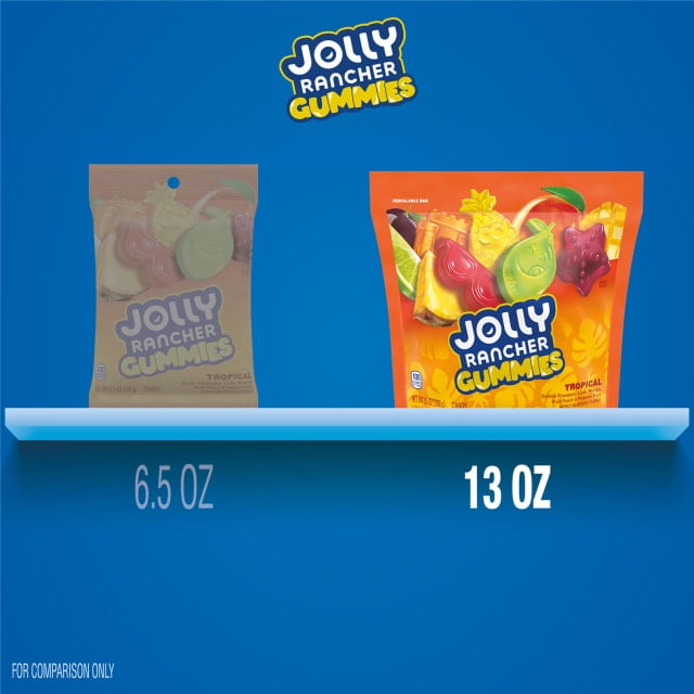 American Candy: JOLLY RANCHER Gummies Tropical Fruit Flavored, 1 Bag