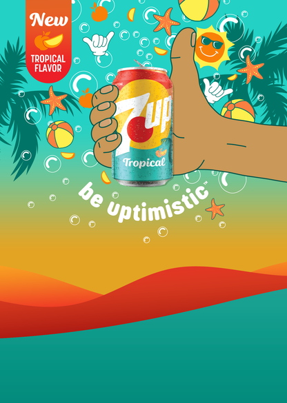 7UP: Tropical, Lemon Lime Mango Peach Soda Pop, 12 oz., 12 Pack